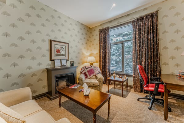 Cozy sitting area in a senior living facility