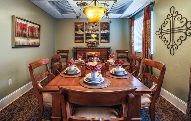 Elegant dining room set for a meal