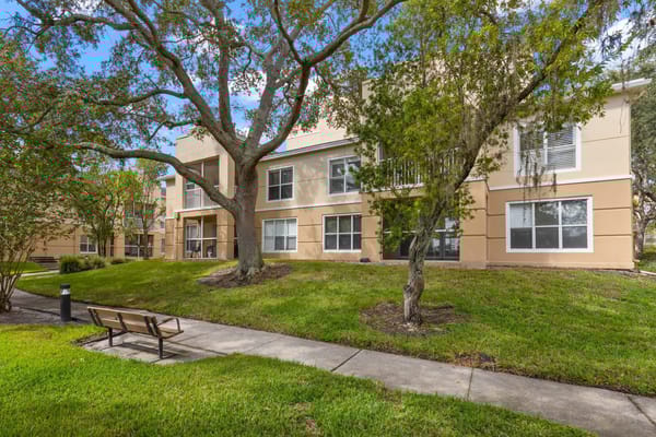 Exterior view of The Barrington with seating area