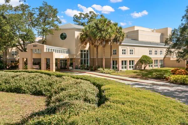 Exterior view of The Barrington with landscaping