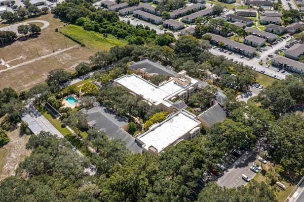 Aerial view of The Barrington location with greenery