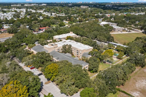 Aerial view of The Barrington assisted living facility