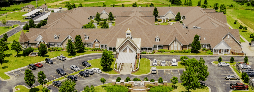 Aerial view of Chateau On The Ridge's exterior and grounds