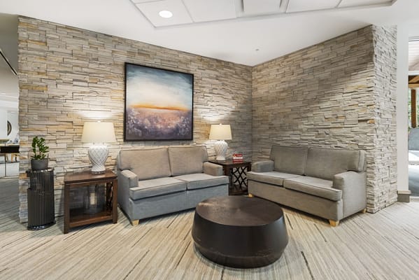 Cozy lounge space with modern furnishings