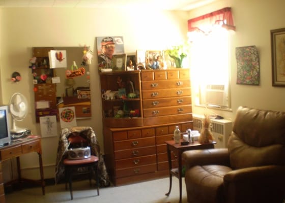 Cozy resident room with personal decorations