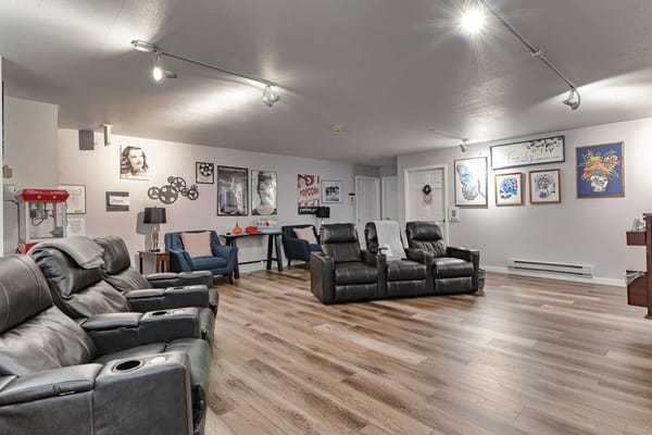 Common area with comfortable seating and artwork