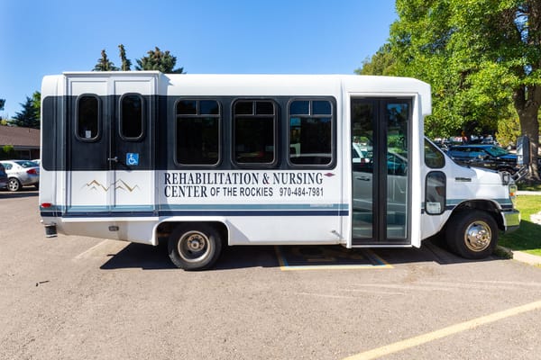 Facility transport vehicle for senior residents