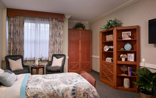 Cozy private resident room with furnishings