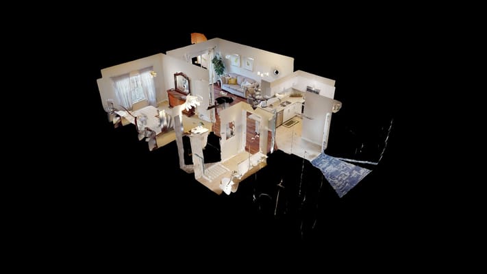 3D model of a residential living space