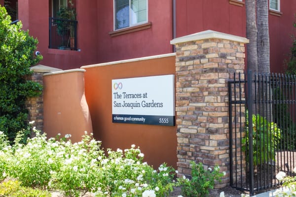 Sign for The Terraces at San Joaquin Gardens facility