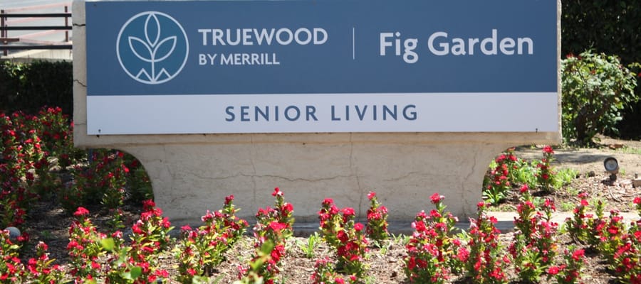 Sign for Truewood by Merrill in Fig Garden, Fresno, CA