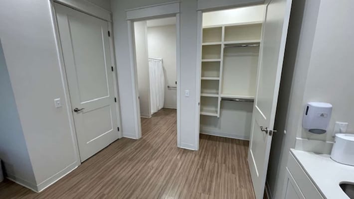 Interior view of a private resident room