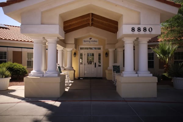 Entrance of Spring Valley Memory Care facility