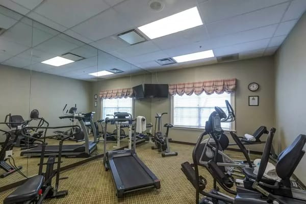 Interior gym area with exercise equipment