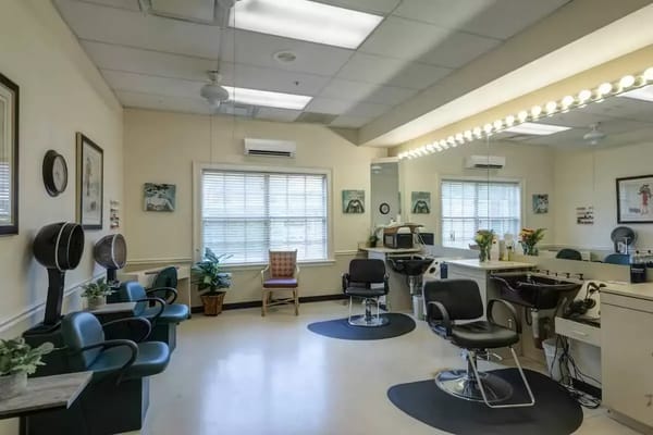 Beauty salon area in a senior care facility