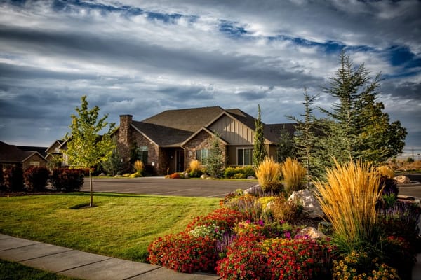 Exterior view of Cherry Springs Villas with landscaping