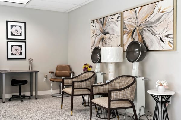 Interior view of a hair salon area in the facility