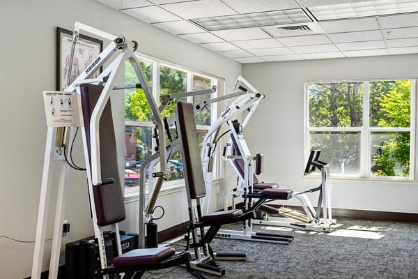 Interior view of exercise equipment in a fitness area