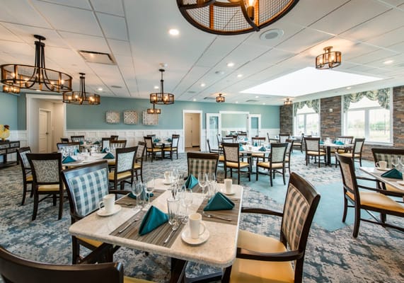 Elegant dining room set for a meal service