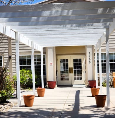 Entrance walkway leading to the facility