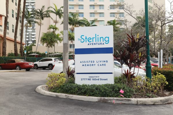 Signage for Sterling Aventura assisted living facility