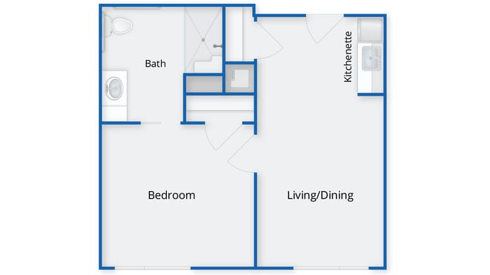 Architectural floor plan of a residential unit
