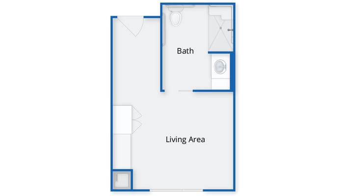 Architectural floor plan of a resident unit