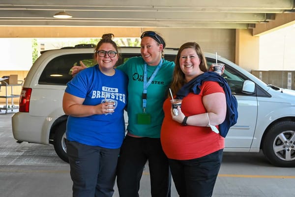 Residents enjoying ice cream outdoors at the facility
