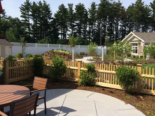 Beautifully landscaped outdoor space with seating