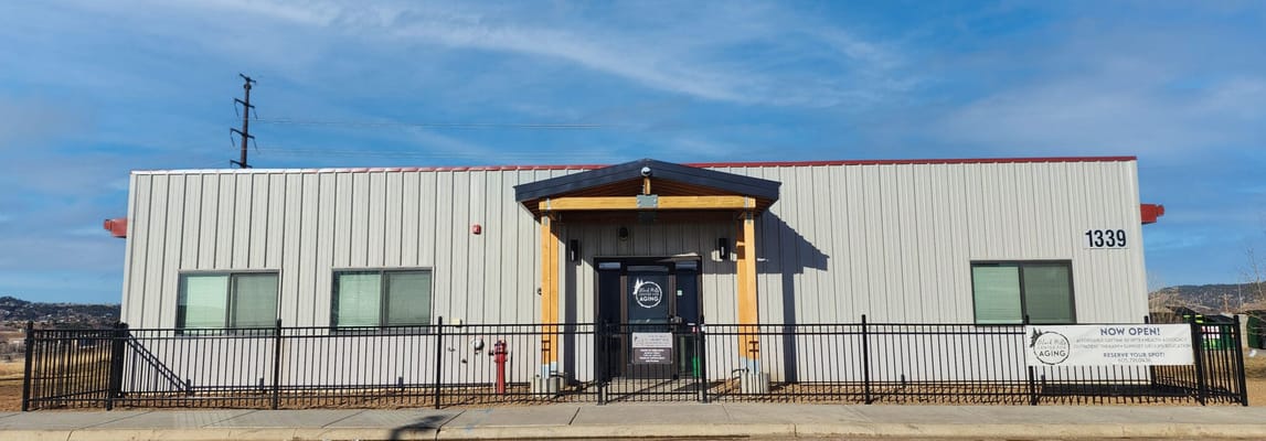 Exterior view of a new assisted living facility