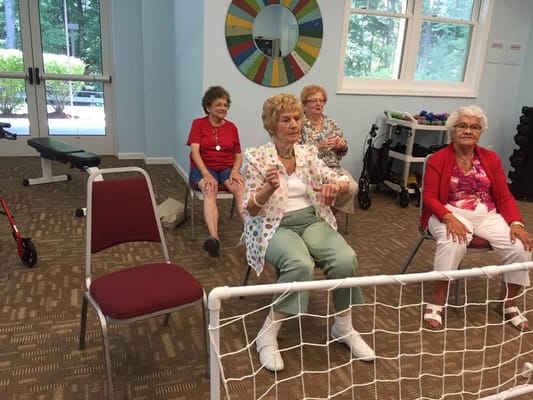 Residents participating in an activity session