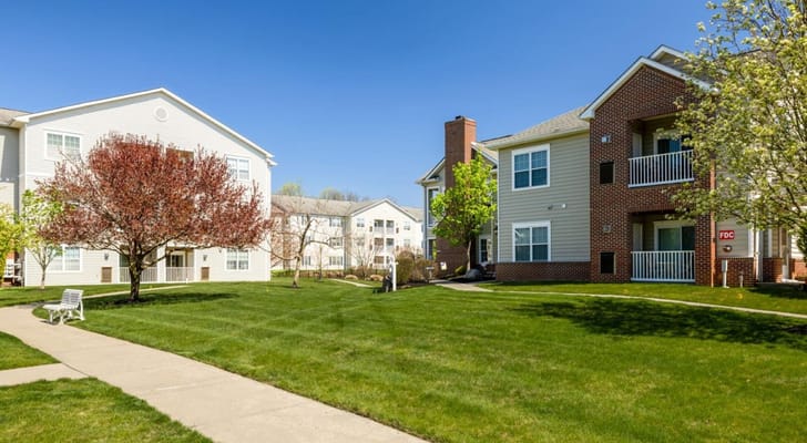 Outdoor view of the facility's buildings and lawn