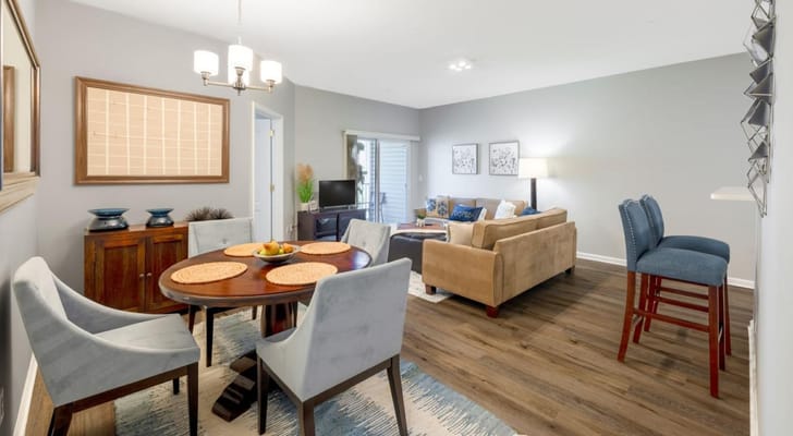 Interior living space with furniture and decor