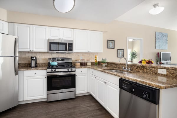 Modern kitchen in a senior living facility