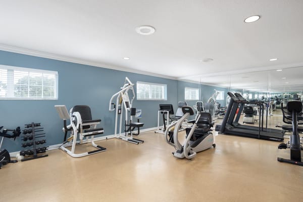 Well-equipped gym area with exercise machines
