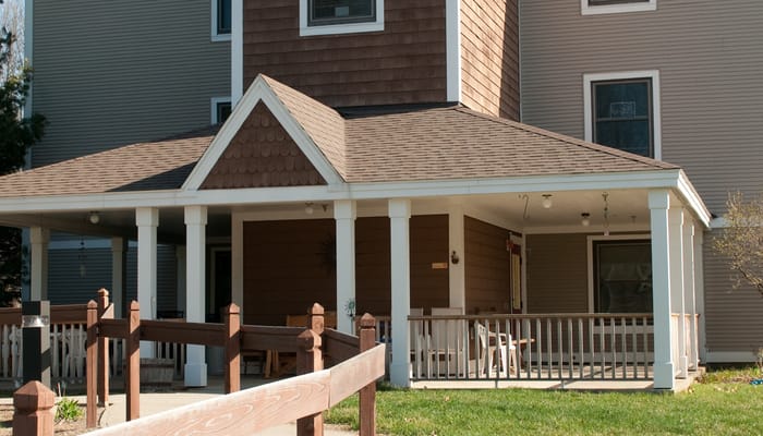 Exterior view of the Heineberg Senior Housing building entrance