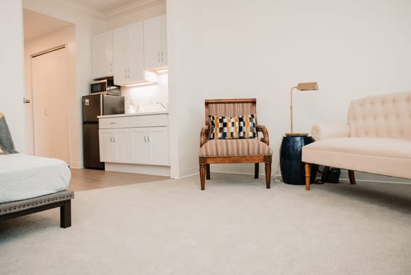 Modern lounge area with comfortable seating