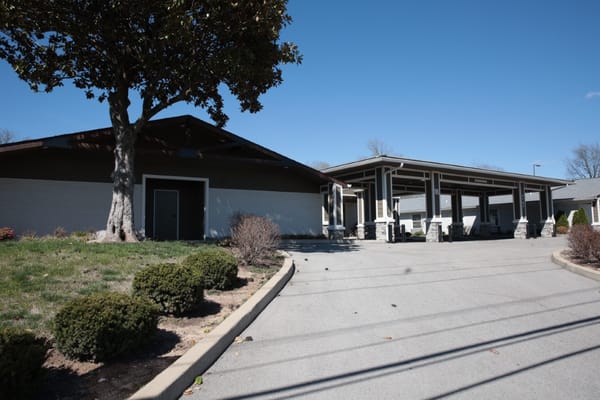 Exterior view of the Creekside facility entrance
