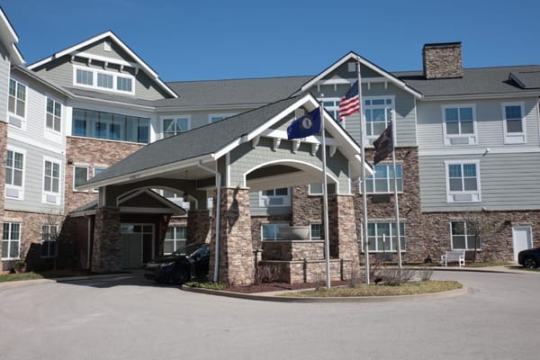 Front entrance of a senior living facility