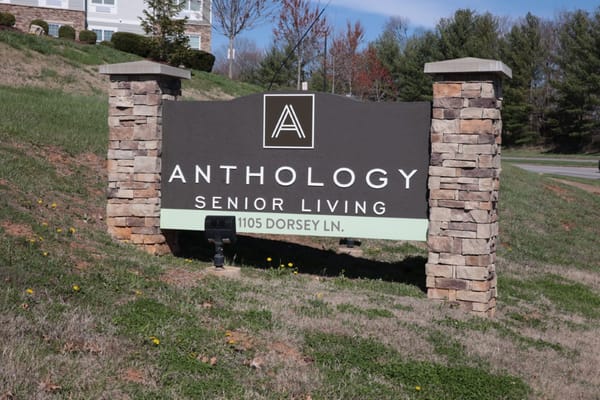 Sign for Anthology Senior Living facility