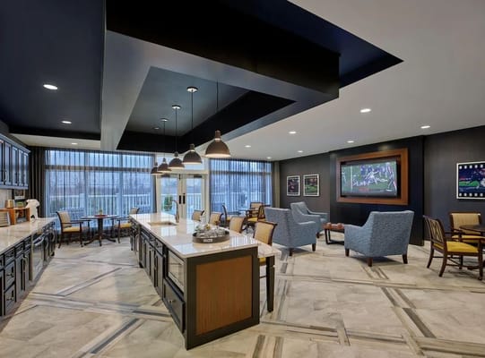 Bright dining area with modern decor