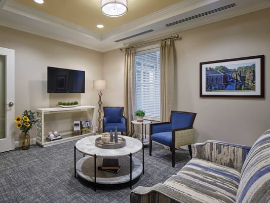 A cozy common area with comfortable seating