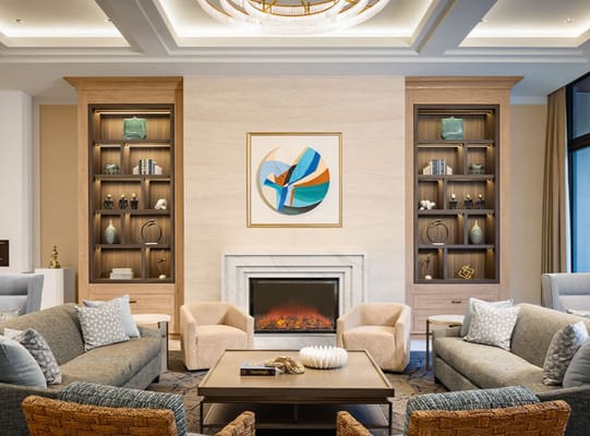Elegant common area in a senior living facility