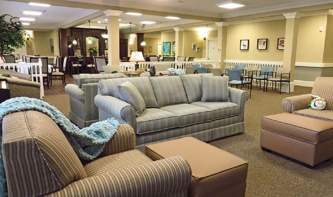 Comfortable seating in a welcoming common area