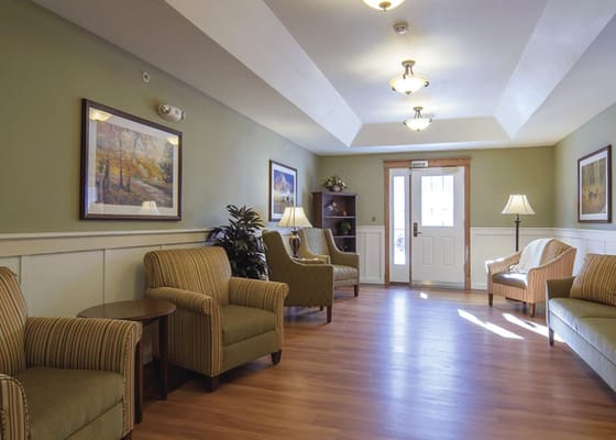 Cozy common area with seating and natural light