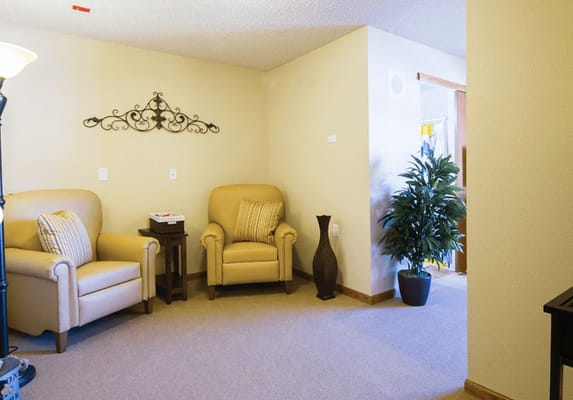 A cozy lounge area with comfortable chairs