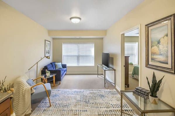 Bright interior view of a resident living space