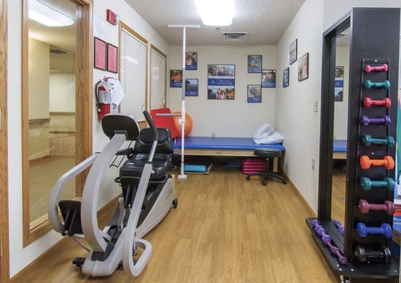 Interior view of a fitness room with equipment