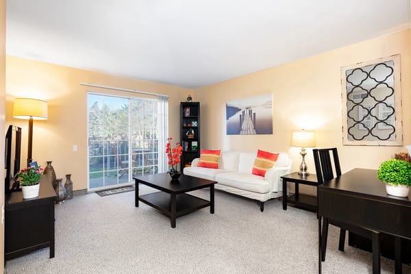 Cozy living room with bright decor and natural light