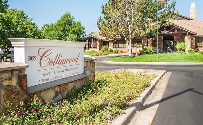 Exterior view of Collinwood Assisted Living and Memory Care entrance